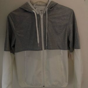 Forever 21 white and grey windbreaker